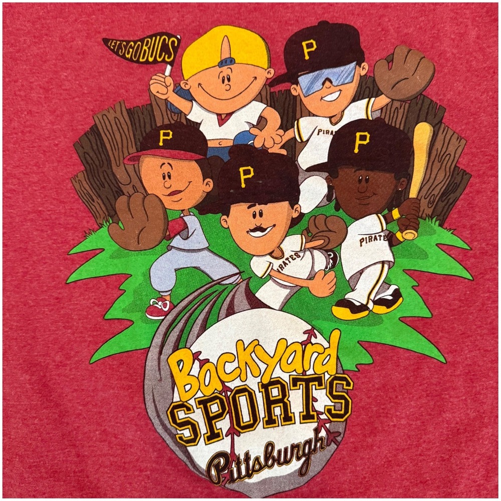 Backyard Sports Pittsburgh Pirates Red Heather Graphic T-Shirt XL Baseball Fan